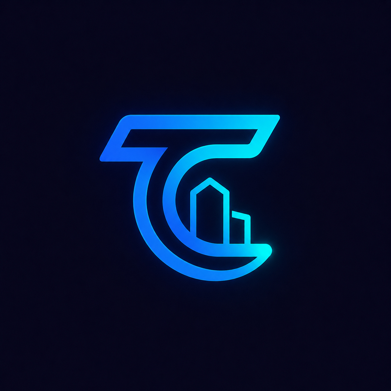 TracedCRE monogram with stylized building